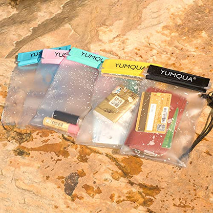 YUMQUA Waterproof Pouch Dry Bags Document Map Holder for Water Sport 3PACK - color: Teal