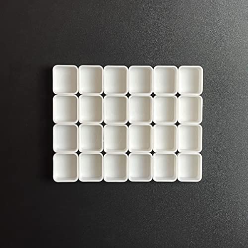 FCLUB Empty Watercolor Half Pans, White, 1.8ML - color: White, size: 0.8" x 0.8" x 0.4"