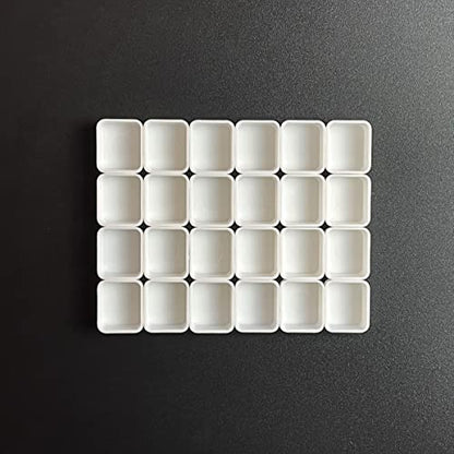 FCLUB Empty Watercolor Half Pans, White, 1.8ML - color: White, size: 0.8" x 0.8" x 0.4"