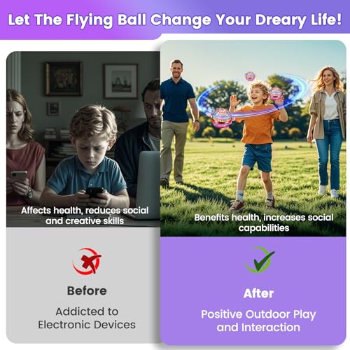 Flying Orb Ball Toy, 2026 Upgrade Hand Controlled Hover Ball - color: Bright Purple, size: 1 Pack