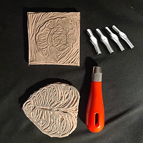 Linoleum Cutter Set, 2 Sets Craft Lino with 6 Assorted Blades for Lino Cutting and Crafting, Carvings, DIY Craft