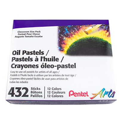Pentel Arts Oil Pastels - 432 Piece Classroom Size Pack (PHN-12CP2) - size: 324 Count (Pack of 1)