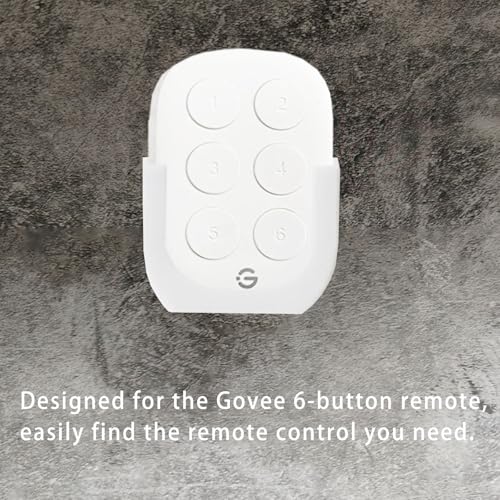 PIAOLGYI Remote Holder for Govee H5125,Remote Control Wall Mount Light Strip Remote Storage Box Organizer Compatible with Govee 6-Button Remote (White)