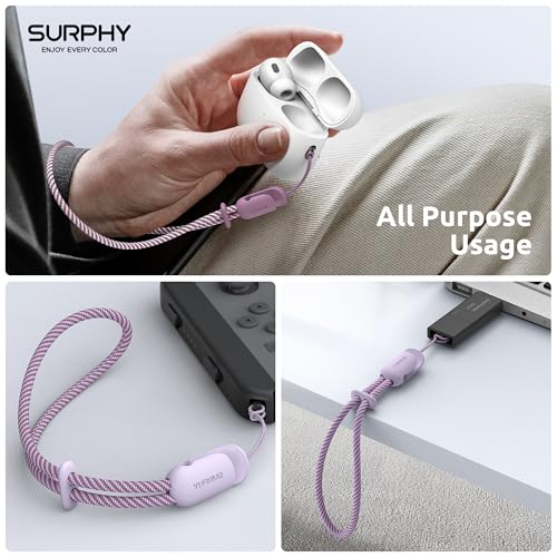 SURPHY 2 Pack Phone Lanyard, Phone Wrist Strap for Case, Camera Wrist Strap - color: Lilac & Lilac Purple