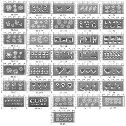 A FEI Silicone Mold 36Pcs Mini Nail Art Silicone Mold Leaves Flower Animals Template Resin Molds Kit