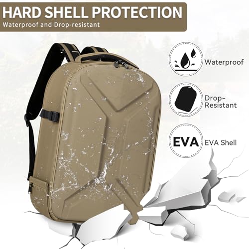 TORIBIO Large Hardshell Camera Backpack DSLR/SLR/Mirrorless Photography Bag - color: Khaki