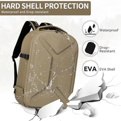 TORIBIO Large Hardshell Camera Backpack DSLR/SLR/Mirrorless Photography Bag - color: Khaki