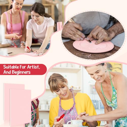 Gilprop 4 Pcs Pink Rubber Block 8 x 10 x 0.25 Inch Linoleum Carving Block