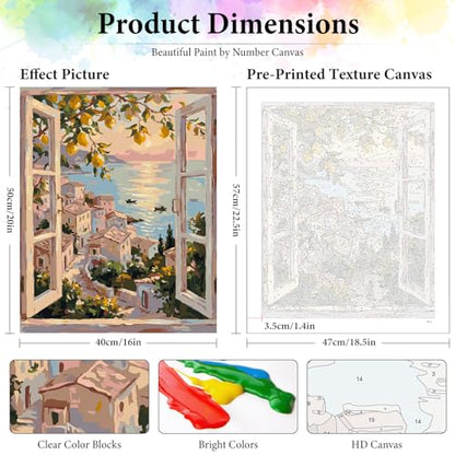 Lemon Tree Paint by Numbers Kit for Adults Without Frame 16x20 IN - color: OP-US05