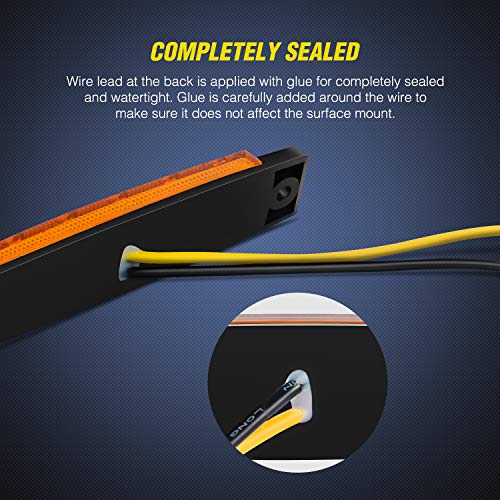 Nilight 3.8 Inch 6 LED Amber Trailer Side Marker Lights,10 Pack - color: 3.8" Amber 10Pcs