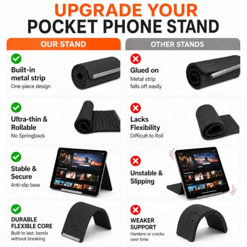 Foldable Silicone Aluminum Phone Holder, Folded into Any Shape - color: Black-1PCS