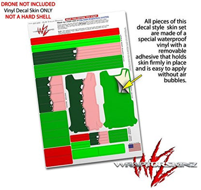 Skin Decal Wrap 2 Pack Compatible with DJI Ryze Tello Ripped Colors Green Pink Drone NOT Included