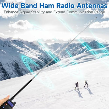 Eightwood Telescopic Handheld Ham Radio Antenna, Wide Band SMA Female