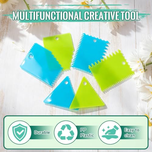 15 PCS Plastic Textured Art Supplies Kit with 3PCS Scrapers Art Tools - color: 18 Pcs