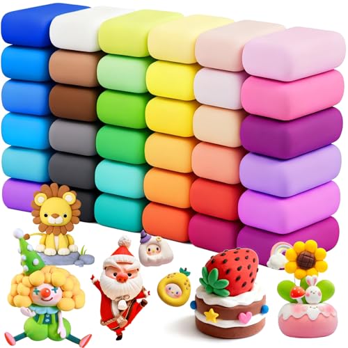 Air Dry Clay 36 Colors,Magic Clay Modeling Clay,DIY Molding Magic Clay - color: Multi-Color - 36 Colors