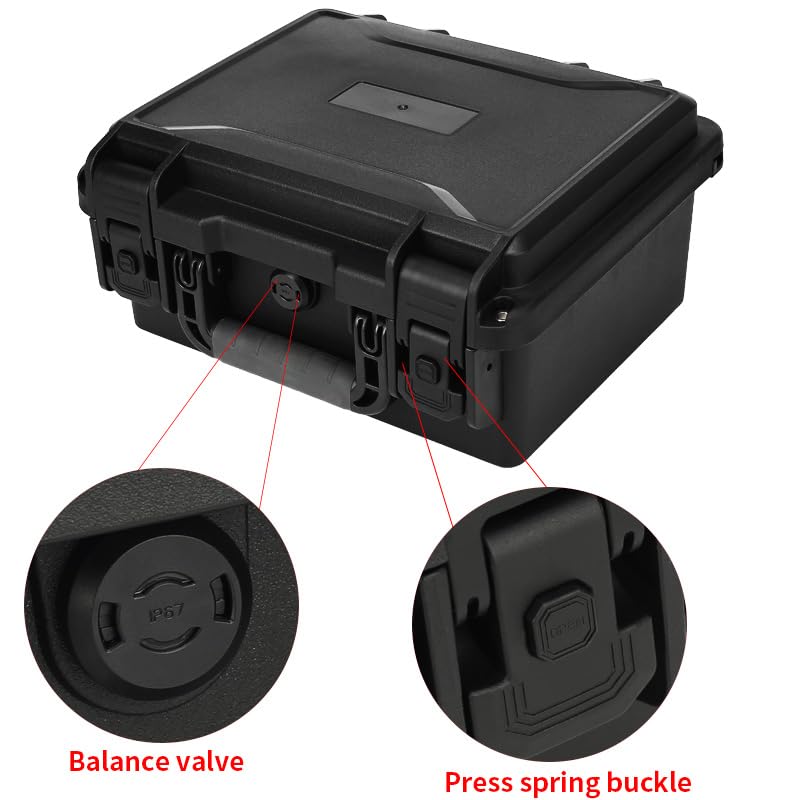 16in Heavy Duty Hard Case with DIY Customizable Foam Insert (15.1x 11.1 x 5.3in Interior) - size: 16.4 x 13.6 x 5.8in