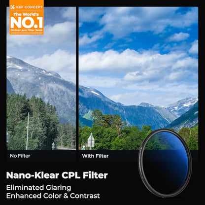 K&F Concept 40.5mm Circular Polarizer Lens Filter Ultra-Slim Optical Glass - size: 40.5mm