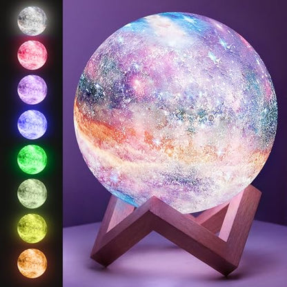 Mind-Glowing Galaxy Moon Lamp, 16 Colors, Touch/Remote Control (5.9 inch) - color: Galaxy, size: 5.9 Inch
