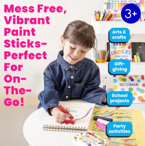 Ooly Chunkies Easy Grip Tempera Paint Sticks for Kids, Set of 12 - Classic - color: Classic Extended