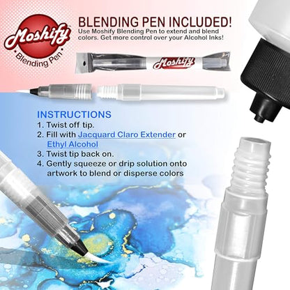 Jacquard Pinata Metallic Alcohol Ink Colors Bundle Moshify Blending Pen