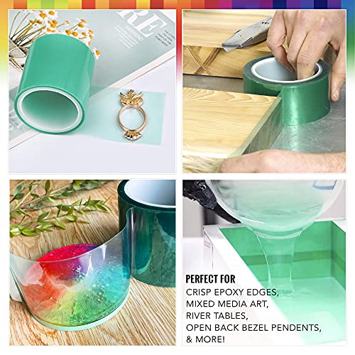 Pixiss Extra Wide Epoxy Mold Release Tape - Polyester Tape for Resin UV Release, Easy Peeling