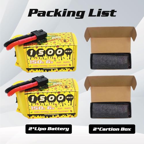 CNHL Speedy Pizza 1500mAh 6S Lipo Battery 22.2V 150C XT60 Plug (2 Packs)