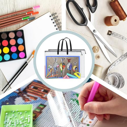 GREBSTK Art Portfolio Bag, 28x20 Inch, 2PCS Clear Poster Storage