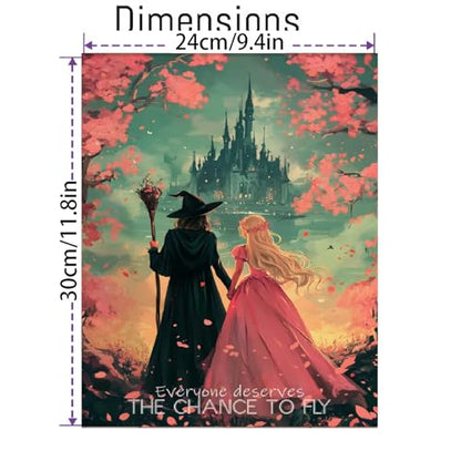 Witch Princess Paint by Numbers Kit for Adults Beginner with Framed - color: Paint by Number-251016