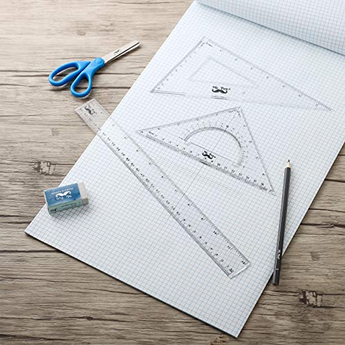 Mr. Pen Triangle Ruler, Protractor, Math Set - 3 Pack, Square Ruler - size: 12" Ruler, Triangle Ruler 7"&5"