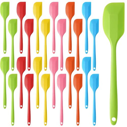 JJUNW 24 Pieces Small Silicone Spatulas, 8.3 inch 6 Colors - size: 8.26"L x 1.37"W