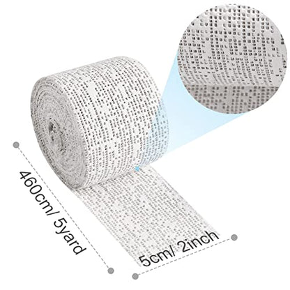 45ft - 211ft Plaster Cloth Rolls White Gauze Strips Wrap Bandages for Craft Belly Cast Mask Making Body Molds Scenery Art(2inch x 207 Feet, White) - size: 2 Inch x 207 Feet
