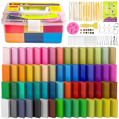 Cyajm 60 Colors Oven Bake Clay Kit, Individually Wrapped - color: 60 Colors