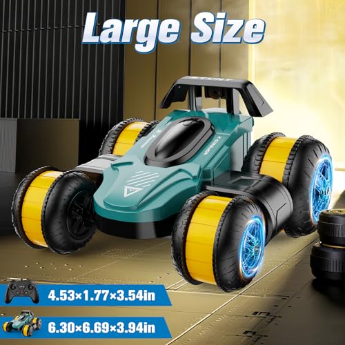 High Speed Drift Remote Control Stunt Deformation Car, Birthday Gifts - color: Green