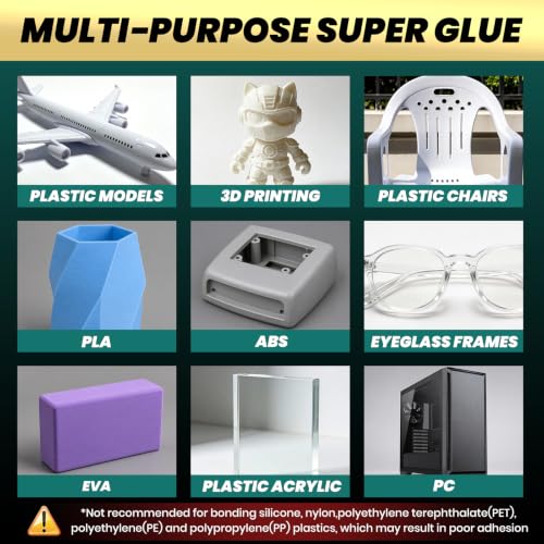 Plastic Super Glue 2oz CA Adhesive for 3D Printing Model PLA ABS EVA PC - size: 2 oz, style: Plastic