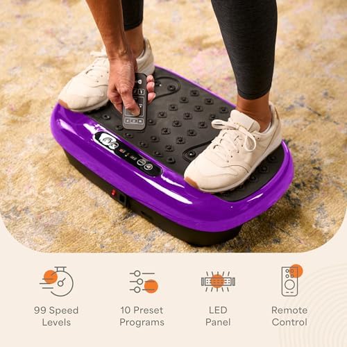 Lifepro HexaPlate Lite Compact Vibration Plate with Magnetic Acupoints - color: Purple