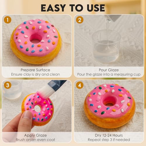Nariolar Air Dry Clay Glaze - 4fl oz/120ml*2 Clay Varnish Gloss - size: 4 oz*2-gloss