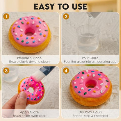 Nariolar Air Dry Clay Glaze - 4fl oz/120ml*2 Clay Varnish Gloss - size: 4 oz*2-gloss