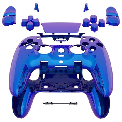 eXtremeRate Full Set Shell with Buttons Touchpad Compatible with ps5 Edge Controller, Chameleon Purple Blue Replacement Decorative Trim Shell Front Back Plates Compatible with ps5 Edge Controller - color: Chameleon Purple Blue