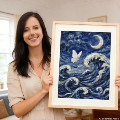 Ocean Wave Diamond Art Kits for Adults, Butterfly Diamond Painting Kit - color: HS037-1