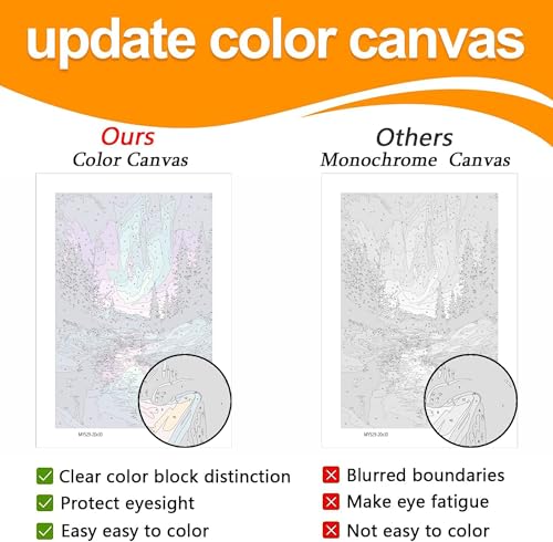 Axquilon 3 Packs Aurora Framed Paint by Numbers Kit for Adults 8x10in - color: 3 Pack Aurora with Easel