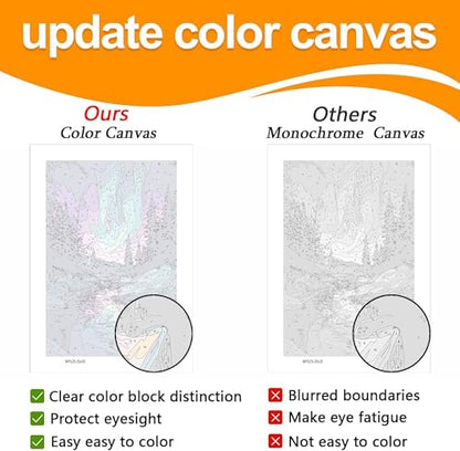 Axquilon 3 Packs Aurora Framed Paint by Numbers Kit for Adults 8x10in - color: 3 Pack Aurora with Easel