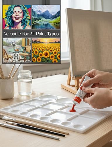 DUGATO 20-Well Plastic Paint Palette, 2-Pack Mixing Tray, 10 x 13 in - color: Rectangular - 20 Wells