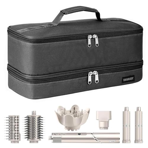 ZRRAJOY Double Layer Storage Case For Shark Flexstyle, Travel Carrying Case For Shark 430/440 Flexstyle, Organizer Bag For Shark Flexstyle/Dyson Airwrap Styler Attachments - color: Grey