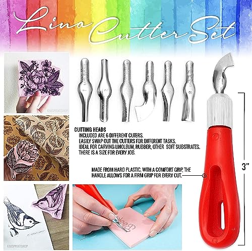 Stamp Carving Blocks (8 Rubber Blocks + Carving Tool) - size: 8 Rubber Blocks + Carving Tool