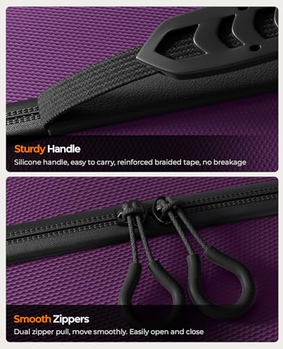 COOWPS for Nintendo Switch 2 Case, 2-Pack Screen Protectors, 6 Thumb Grips - color: Purple