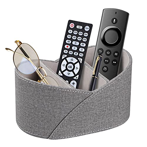 PU Leather TV Remote Control Holder,Pen Caddy/Cup,Art Supplies Organizer - color: Grey