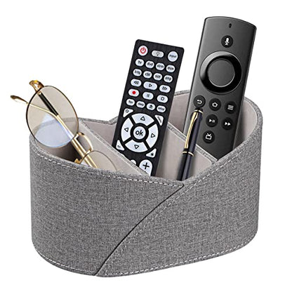 PU Leather TV Remote Control Holder,Pen Caddy/Cup,Art Supplies Organizer - color: Grey