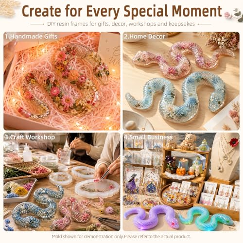 2Pcs Snake Silicone Molds Set, 3D Coiled Snake Epoxy Resin Casting Mold Set - color: 2Pcs Snake Resin Molds