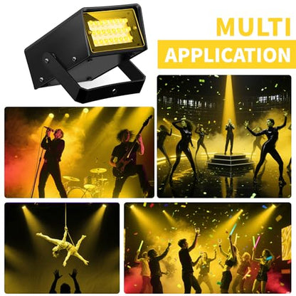 ENUOLI Mini LED Strobe Light Yellow Color 24 Super Bright LED Party Light - color: Yellow