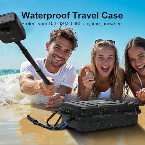 Lekufee Travel Waterproof Hard Case for DJI Osmo 360, Battery, and other Accessories(Case & Bag Only)